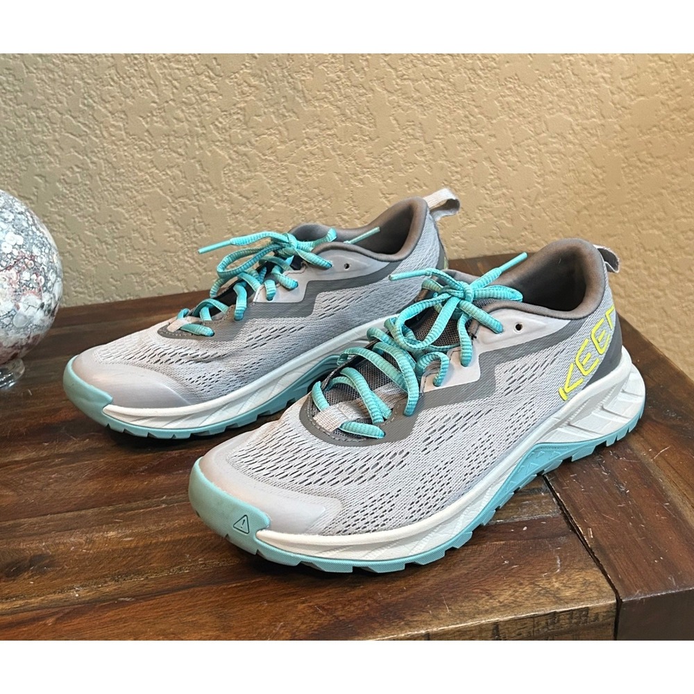 KEEN NXIS‎ Speed Hiking Shoes Women 8 Gray Teal Trail Sneaker 1029008